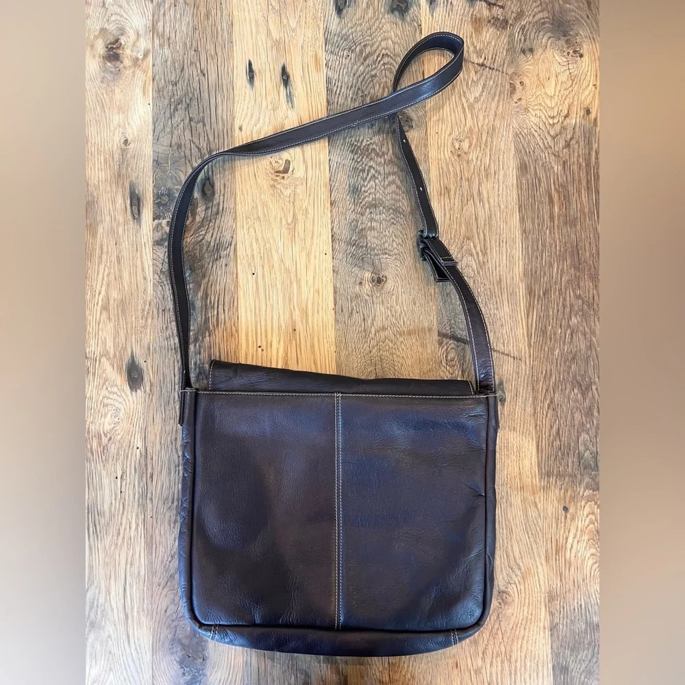 Latico Dark Brown Leather Messenger Bag